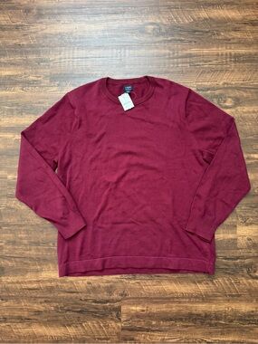 J. Crew Dark Red Men’s Long Sleeve Sweater | 100% Cotton